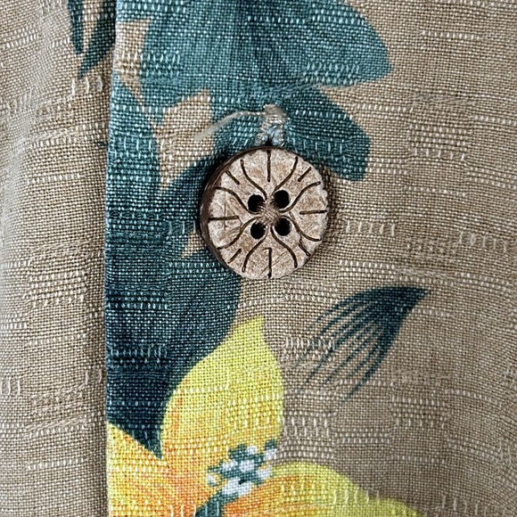 Caribbean Joe Men’s 100% Silk Hawaiian Aloha Floral Button Dress Shirt Size XL - Picture 4 of 12